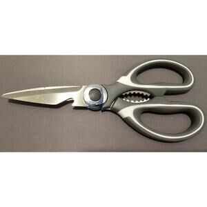 Kitchen Shears/Scissors - Utility Tool w/Gray Plastic Handle - used